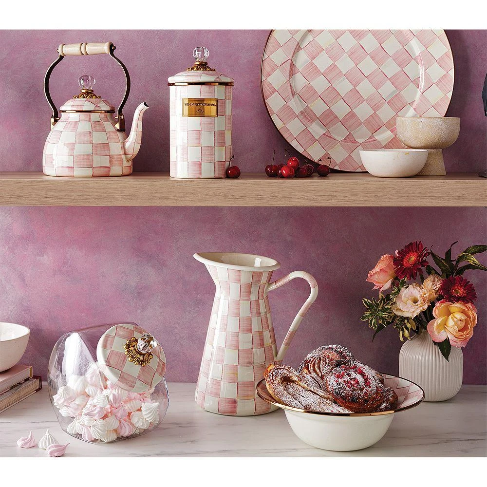 MacKenzie-Childs Rosy Check Enamel Tea Kettle, 2-Qt. 3