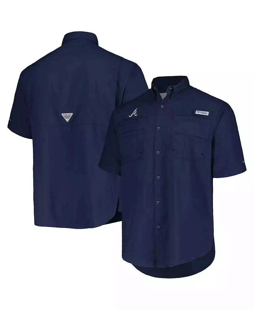 Columbia Men's Navy Atlanta Braves Tamiami Omni-Shade Button-Down Shirt 1