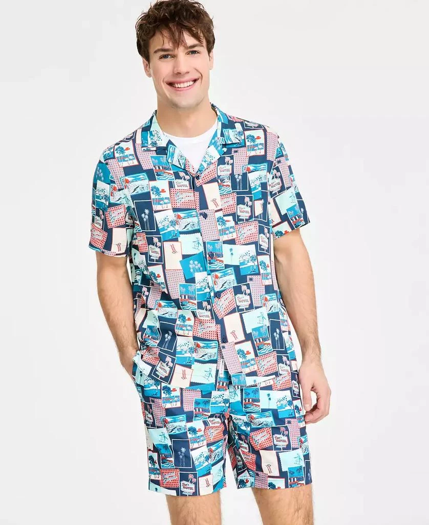 Original Penguin Men's Slim-Fit Tropical-Print Button-Down Camp Shirt 1