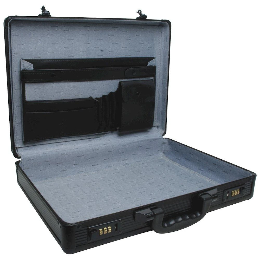 RoadPro Briefcase with Lock Combination Anti-Theft Attache Black Aluminum SPC-941G 2