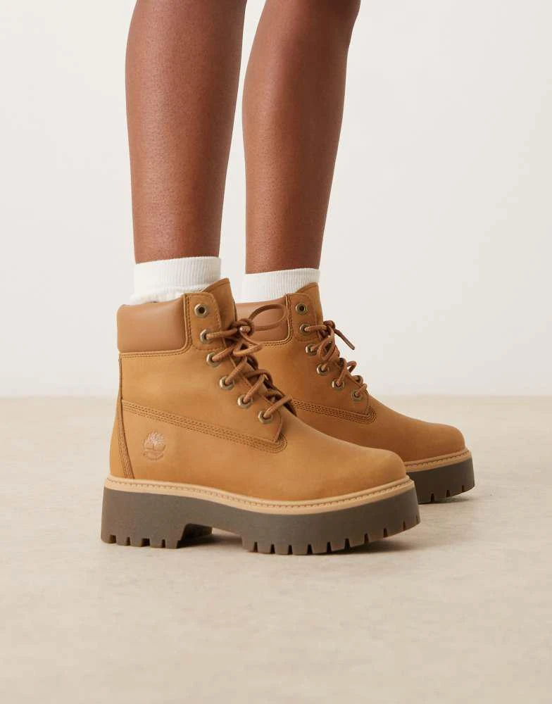 Women's Timberlands Wheat Nubuck Wheat Nubuck Platform Timberland Boots Timberland Women's Stone Street  6-Inch Waterproof Platform Boot, Wheat Full-Grain,