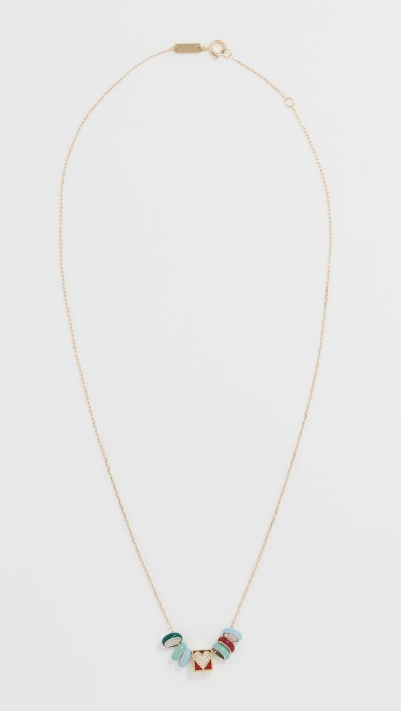 Adina Reyter 14k Bead Party Pave Heart Necklace 3
