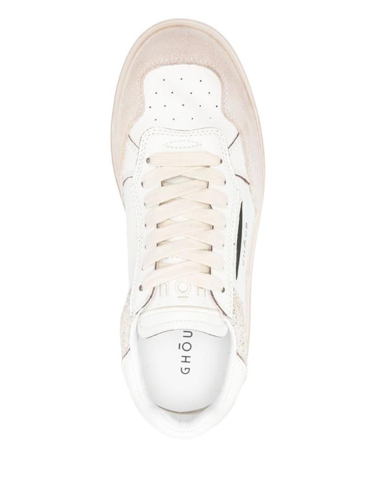GHOUD White And Beige Sneakers With Textured Accents