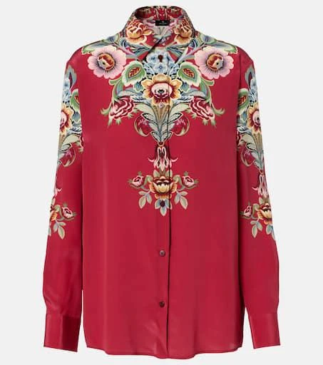 ETRO Floral silk crêpe shirt 1