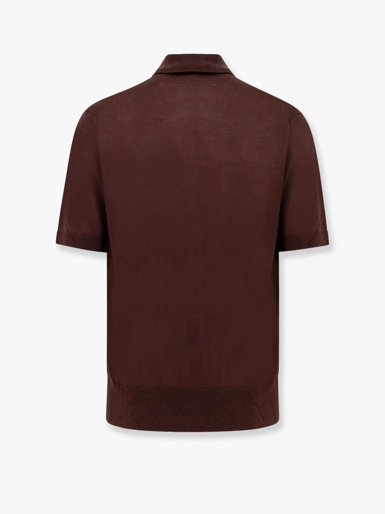LANEUS Knitted polo shirt with ribbed profiles 2