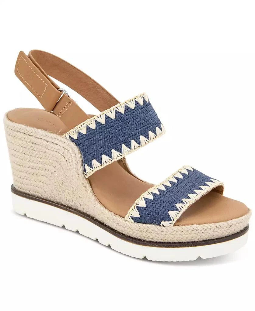 Gentle Souls Women's Evora Stitched-Trim Wedge Sandals 1