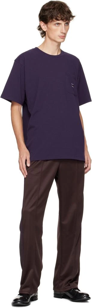 Needles Purple Embroidered-Logo T-shirt 4