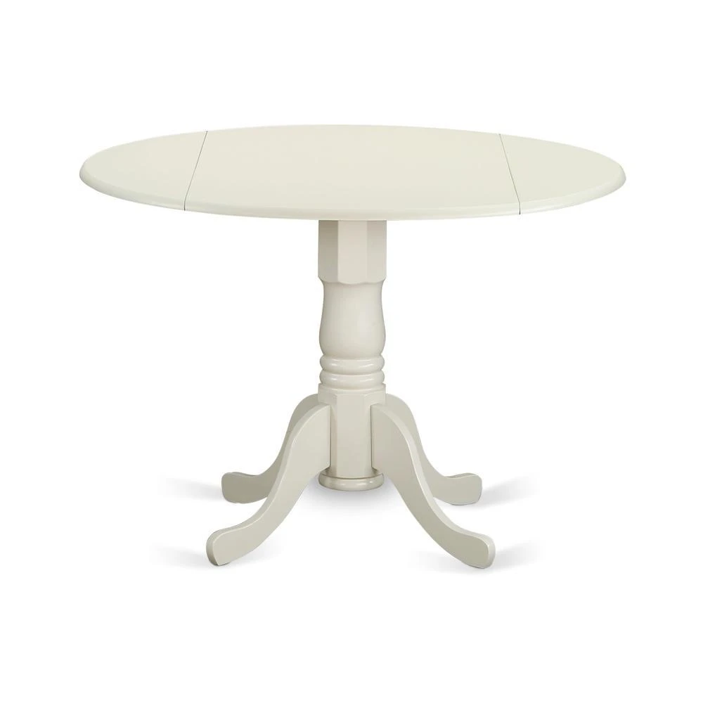 East West Furniture 3 Piece Dining Table Set Consists of a Round Kitchen Table with Dropleaf