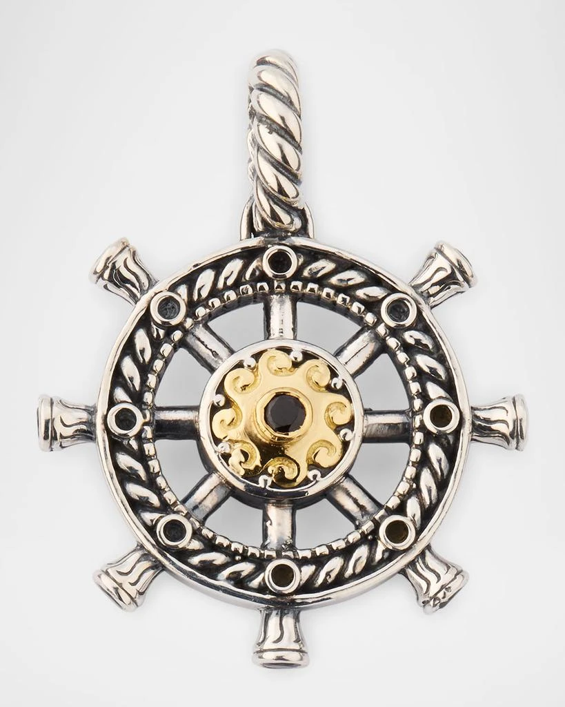 Konstantino Men
s Hydra Sterling Silver and 18K Gold Pendant with Spinel