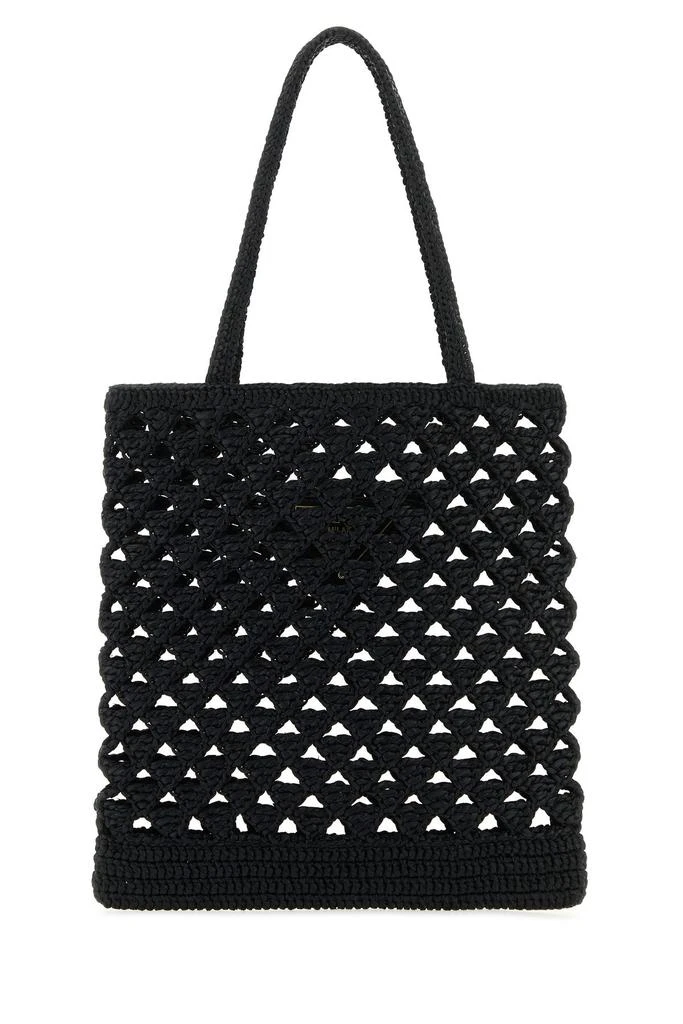 Prada Black straw handbag 2