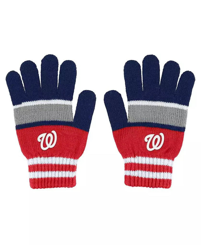 WEAR by Erin Andrews Women's Washington Nationals Stripe Glove and Scarf Set 3