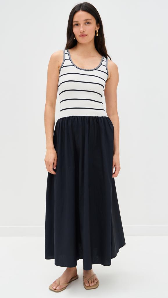 Moon River Navy Midi Dress