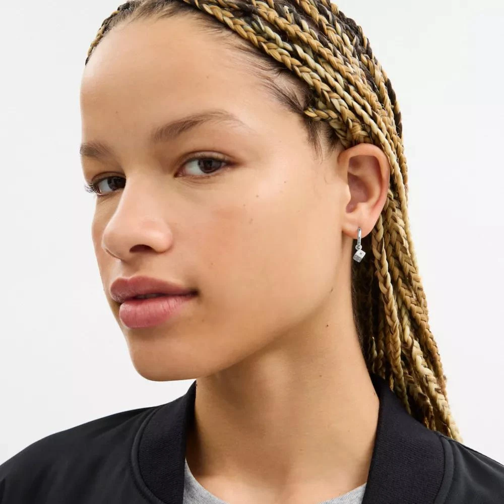 Coach Mini Dice And Rexy Charm Hoop Earrings 2