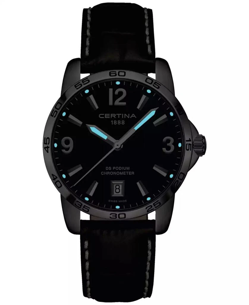 Certina Men's Swiss DS Podium Brown Leather Strap Watch 40mm 3