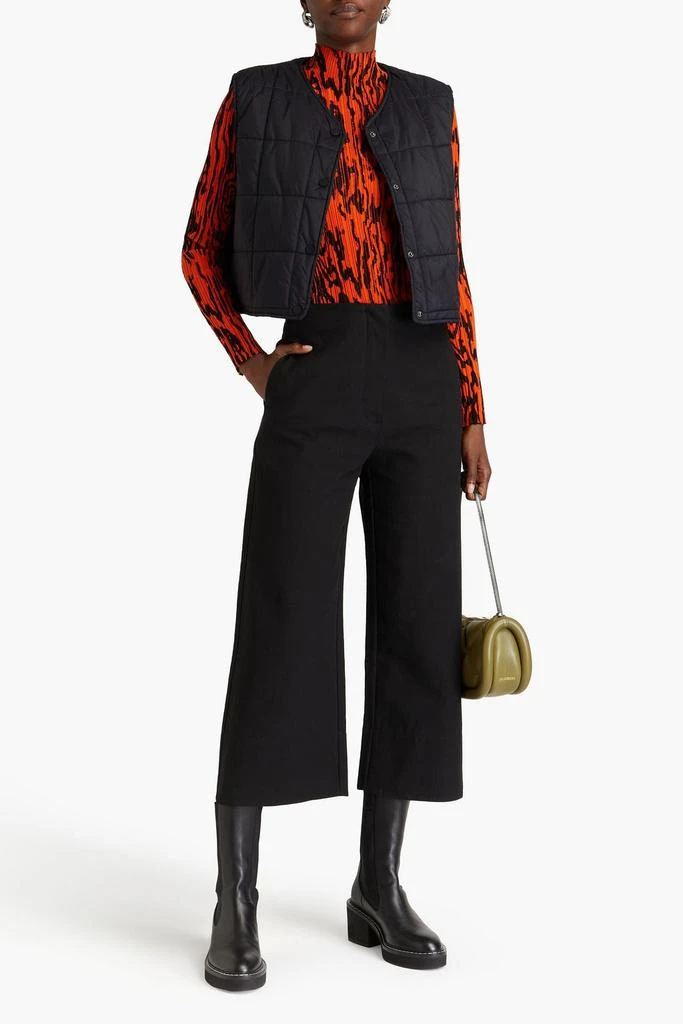 Ganni Cropped cotton wide-leg pants 2