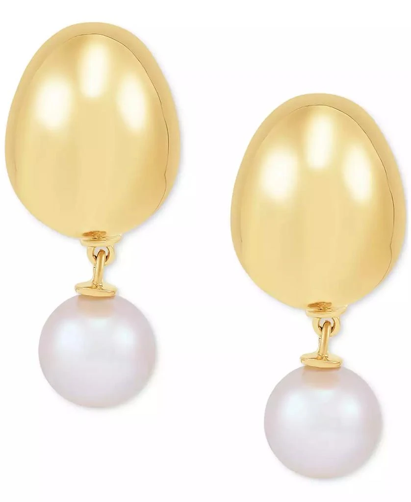 Honora Cultured Freshwater Pearl (8mm) Dangle Drop Earrings in 14k Gold 1