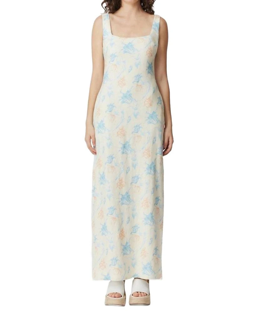 Curaae Esther Maxi Dress In Azure Blossom 1