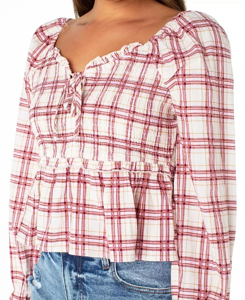 Celebrity Pink Juniors
Plaid Ruffle-Trim Babydoll Top 4