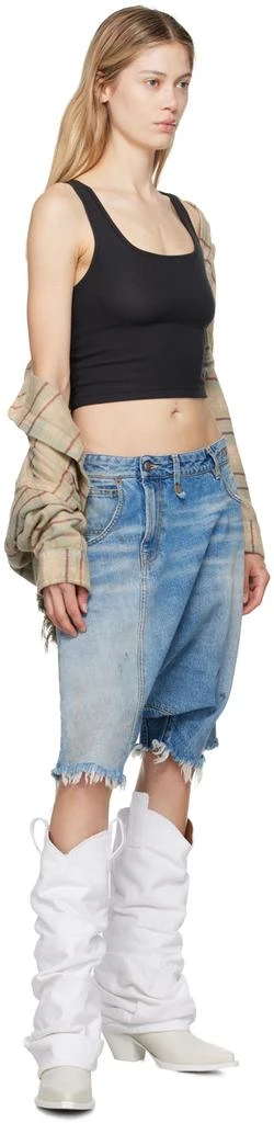 R13 White Mid Cowboy Denim Sleeve Boots 5