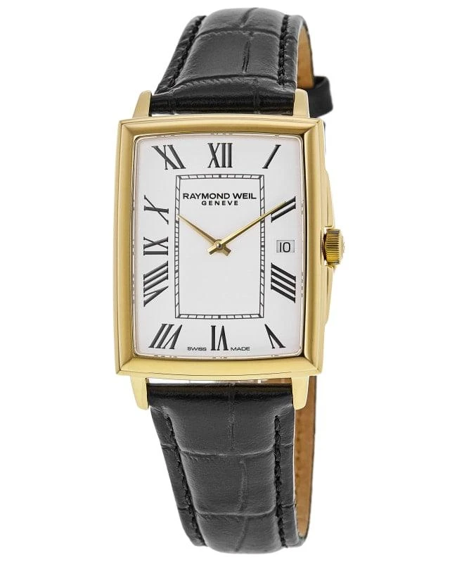 Raymond Weil Raymond Weil Toccata Classic Quartz White Dial Black Leather Strap Men's Watch 5425-PC-00300 1