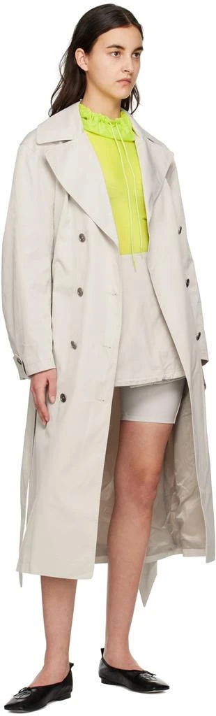 TheOpen Product Beige Stud Belt Trench Coat 4