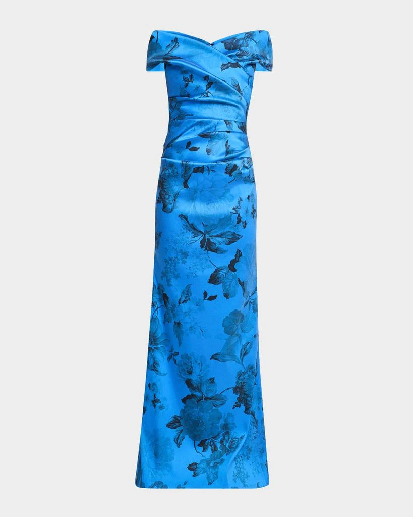 Teri Jon Off-Shoulder Gazar Column Gown 1