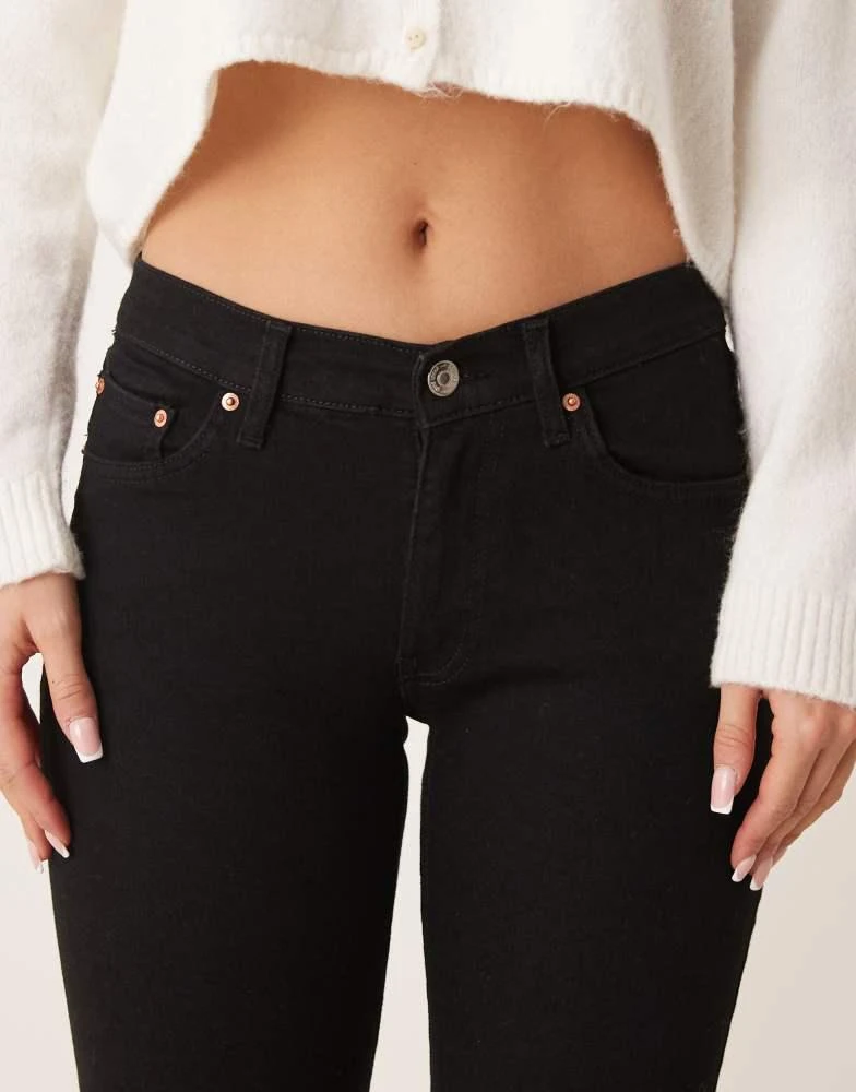 GINA TRICOT Gina Tricot low rise flare leg stretch jeans in clean black 5