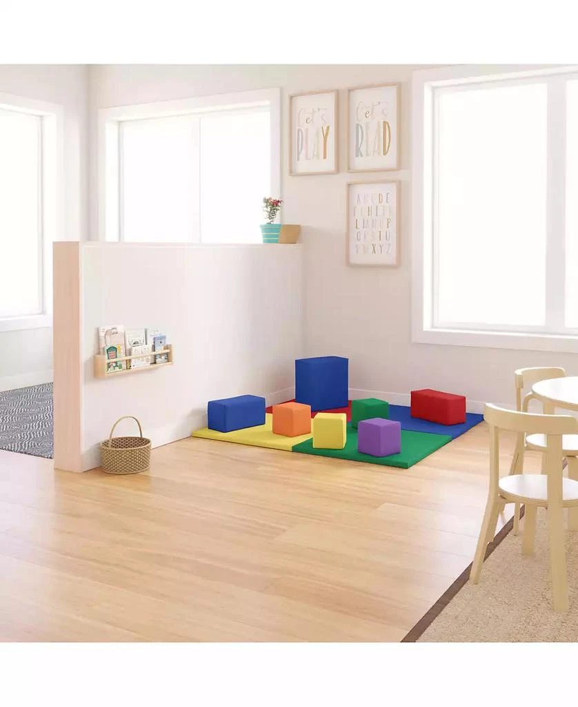 ECR4Kids SoftZone Quad Fold-N-Go Activity Mat and Patchwork Toddler Blocks, Assorted, 13-Piece 3