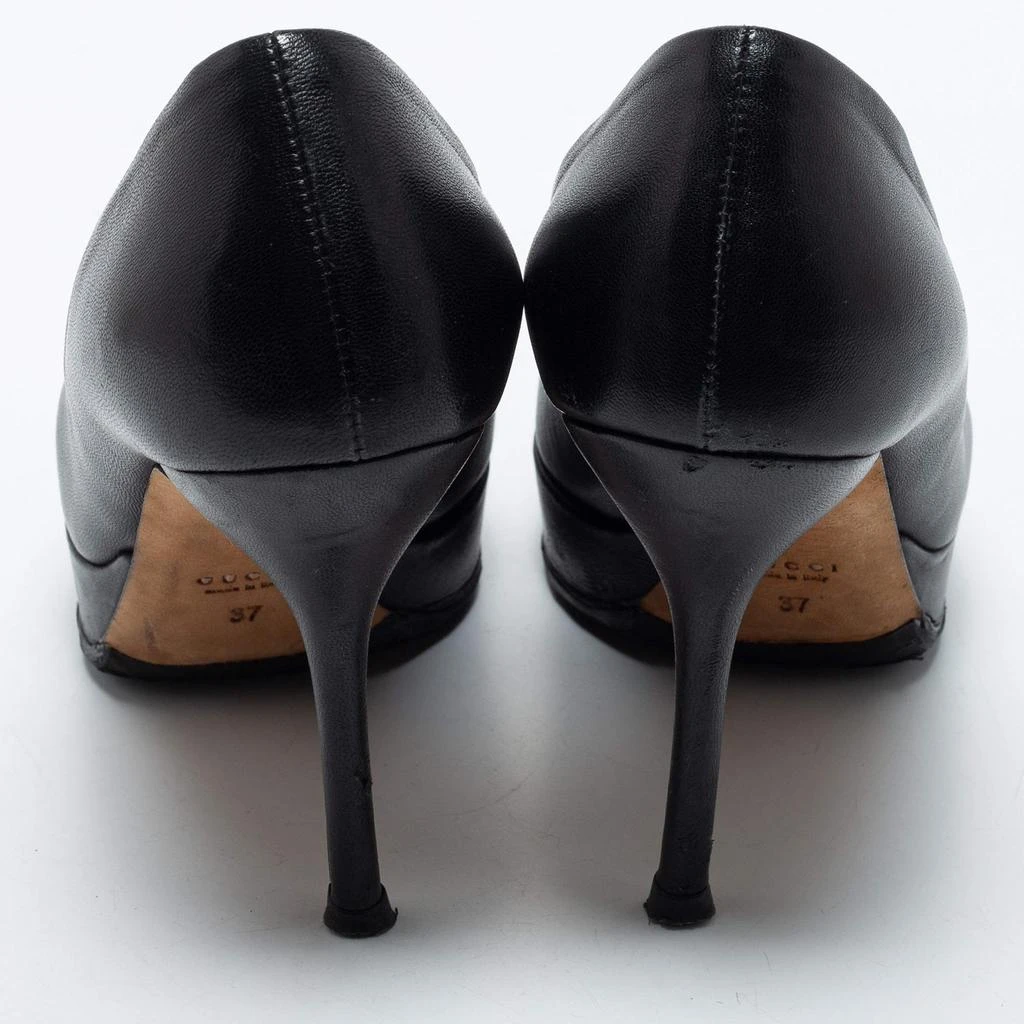 Gucci Gucci Black Leather Platform Pumps Size 37 5