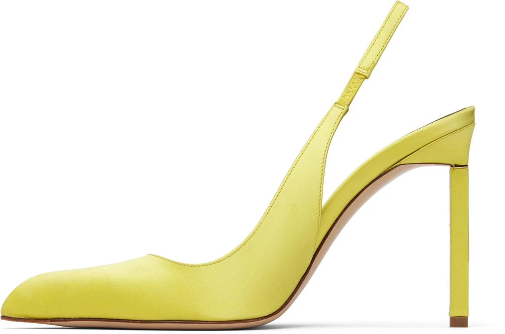 Tom Ford Yellow Satin T Slingback Heels 3