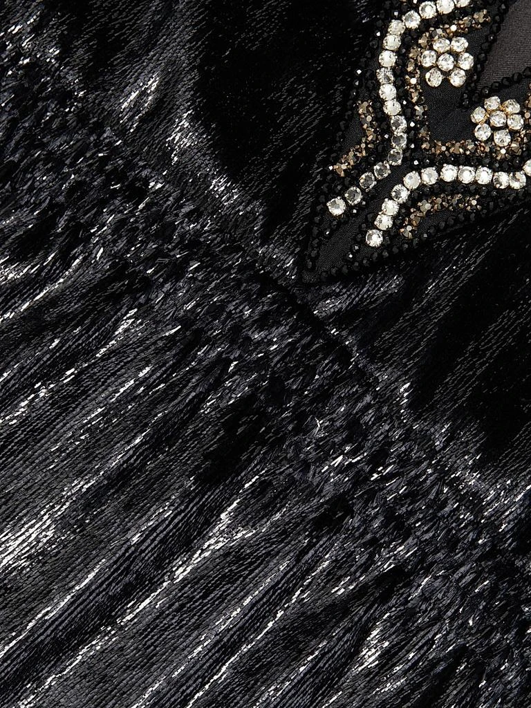 Saloni Tabitha Metallic Velvet Midi Dress 7