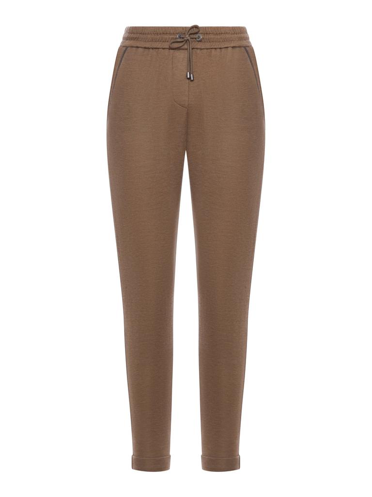 Brunello Cucinelli COTTON AND SILK JOGGERS - Joggers - Free