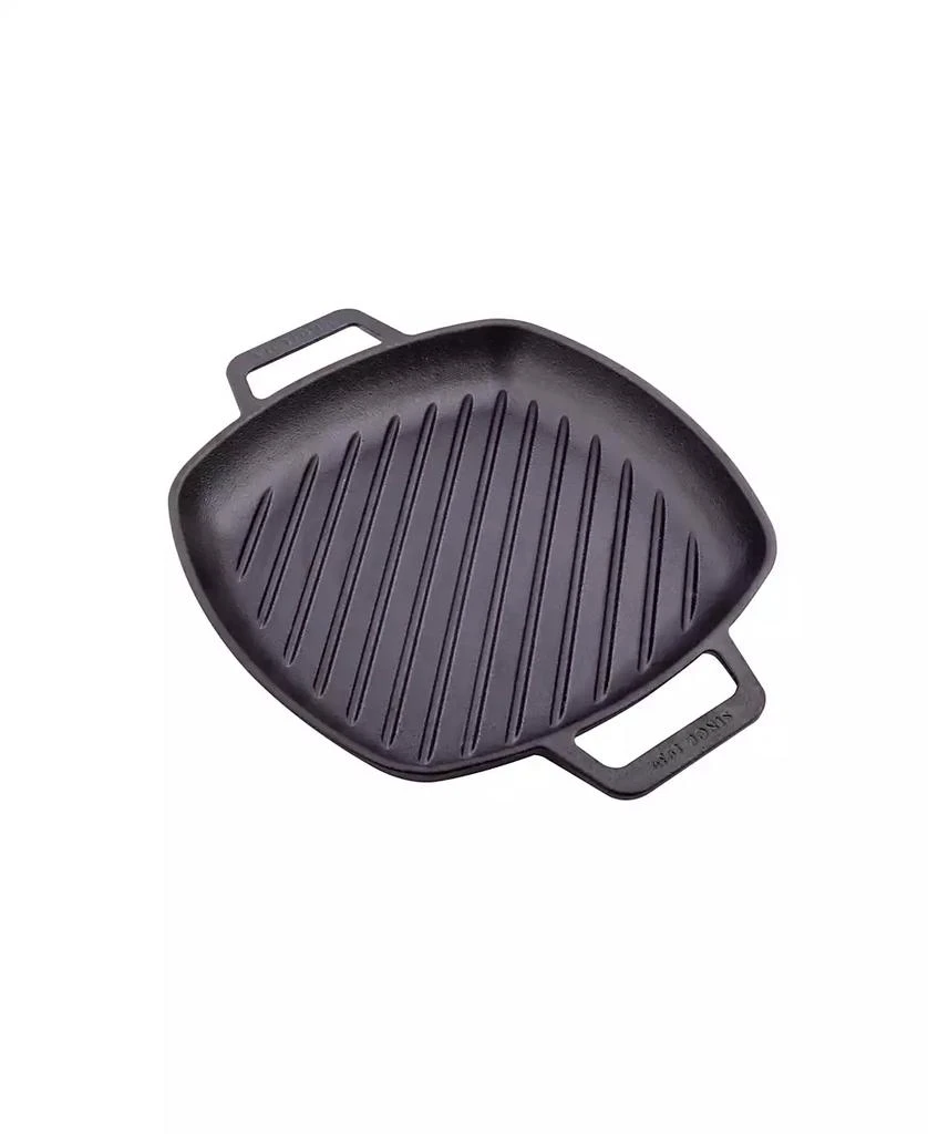 Victoria 10in Square Grill Pan with Double Loop Handles, Seasoned 4