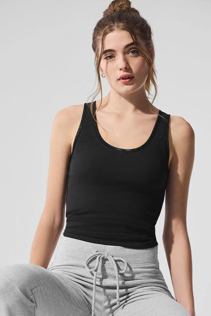 Alo Ribbed Mesh Secret Tank - Black 5