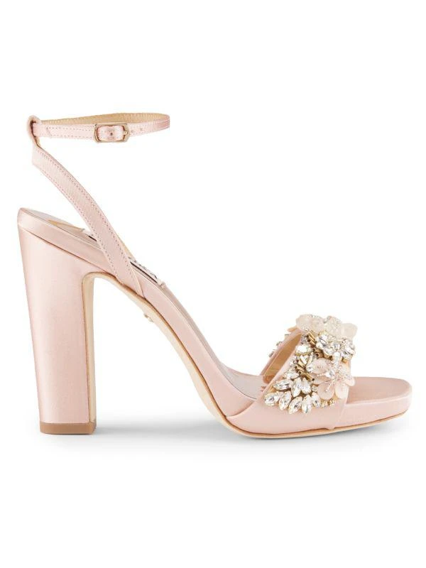 Badgley Mischka Alexa 114MM Embellished Block Heel Sandals 1