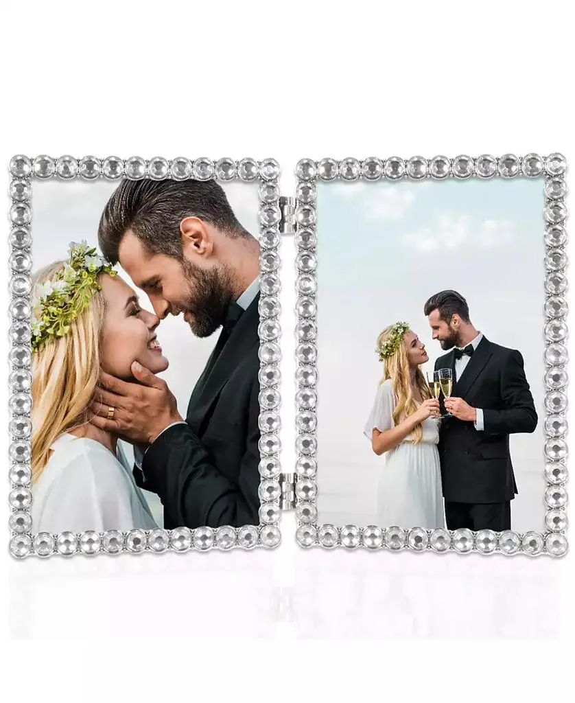 Lawrence Frames Metal Sparkle Double Frame, 4" x 6"