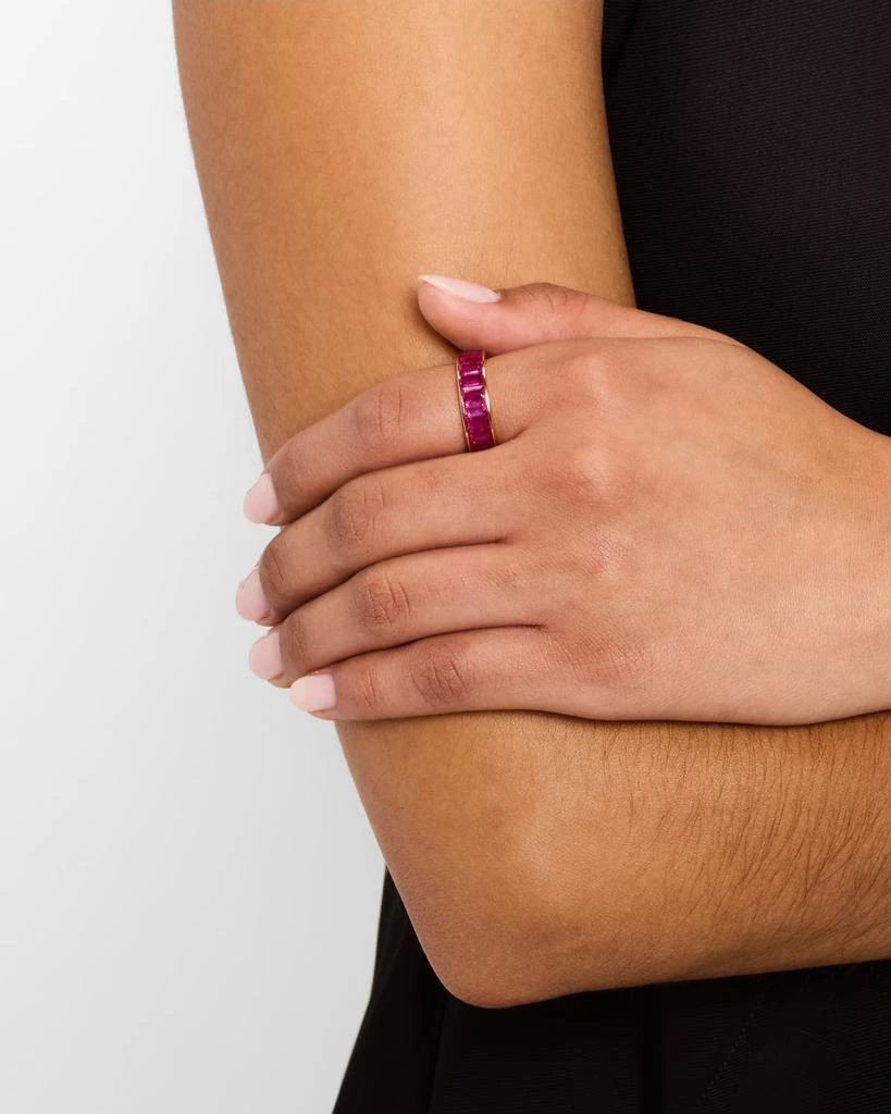 Piranesi 18K Rose Gold Pink Sapphire Eternity Band, Size 7.5 2