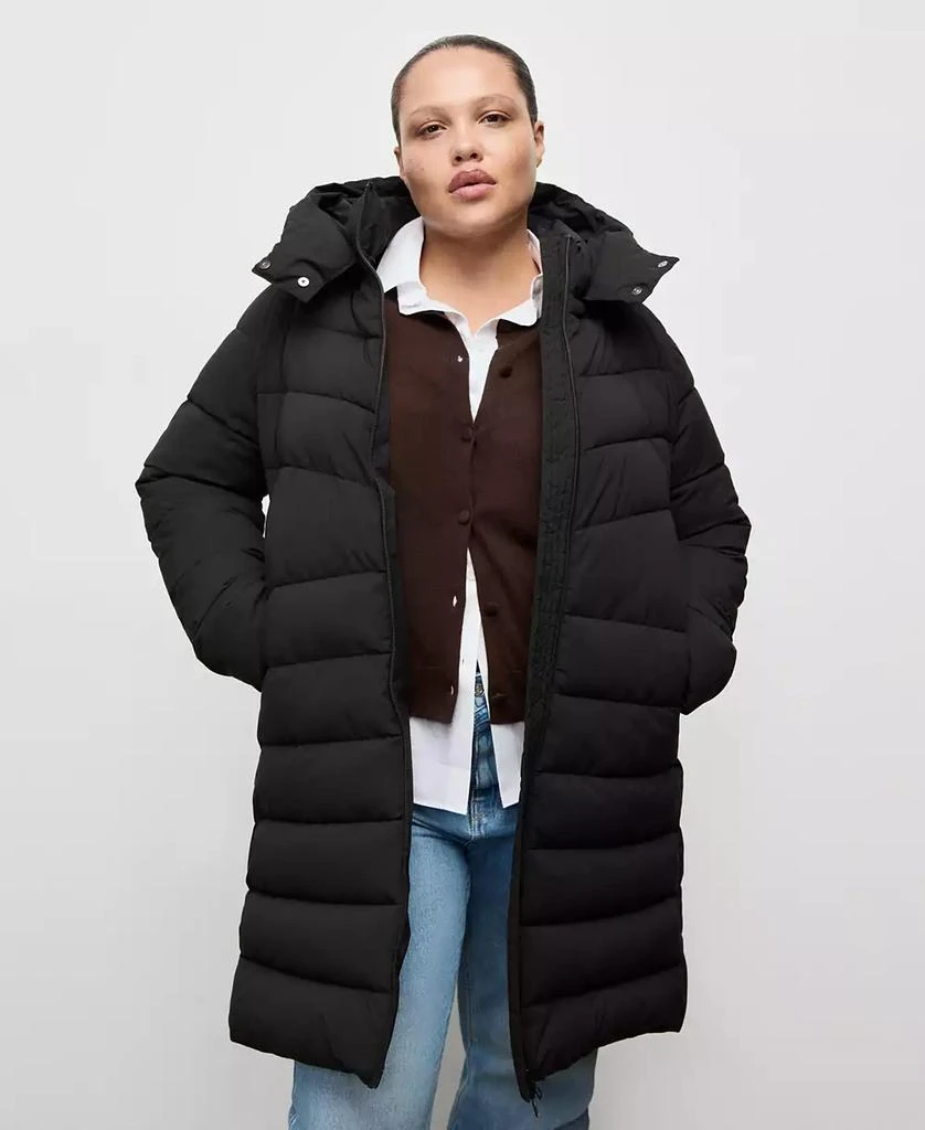 Mango Women
s Hood Midi Quilted Anorak Coat 7