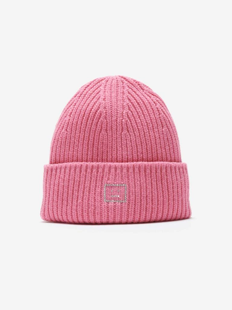 Shop Acne Studios Kids Pansy Crystal Core Beanie in Pink on Sale