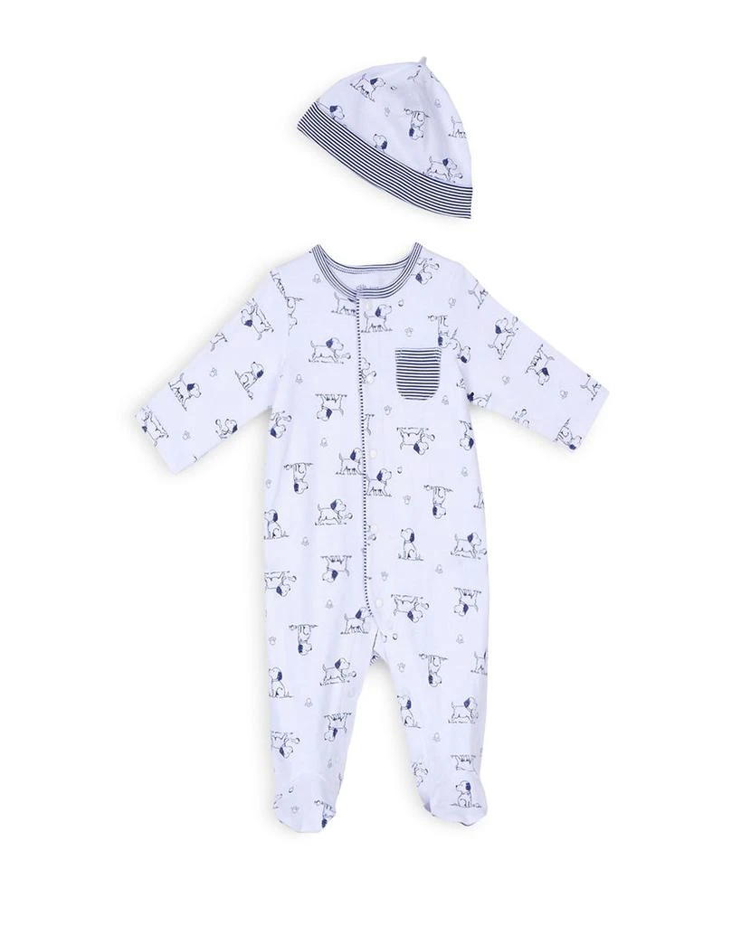 Little Me Boys' Puppy Print Footie & Hat Set - Baby 1