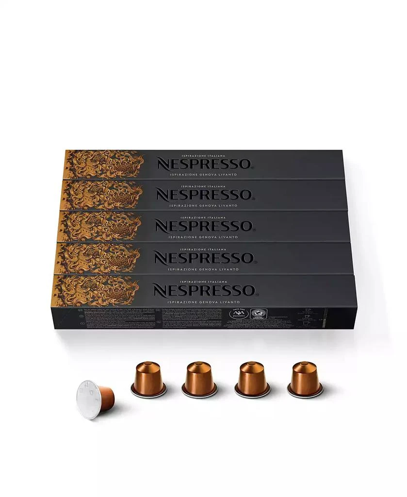 Nespresso Capsules OriginalLine, Ispirazione Genova Livanto, Medium Roast Espresso Coffee, 50-Count Espresso Pods, Brews 1.35-oz. 1