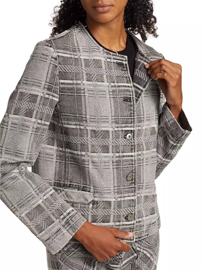 Rosetta Getty Denim Plaid Jacket 6