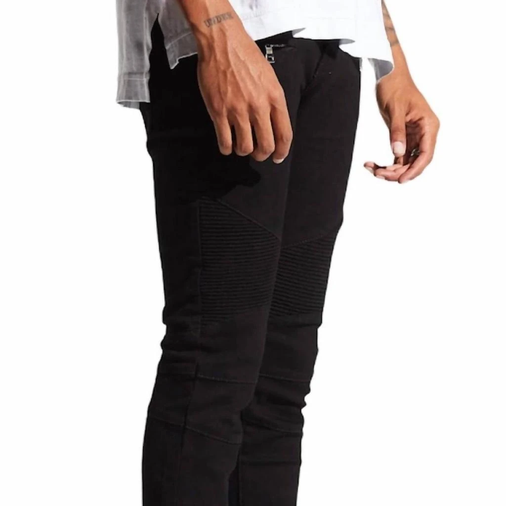 EMBELLISH Spencer Biker Jeans In Black 3