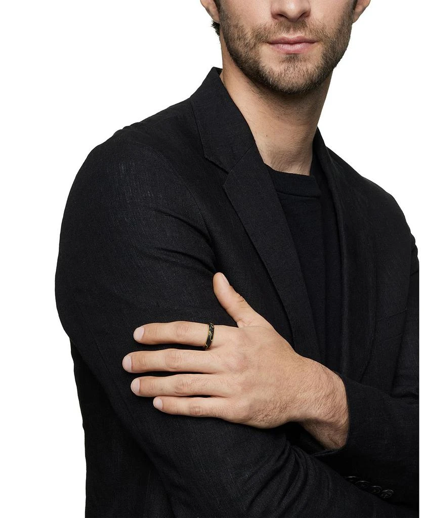 David Yurman Men
s Forged Carbon Band Ring in 18K Gold 7