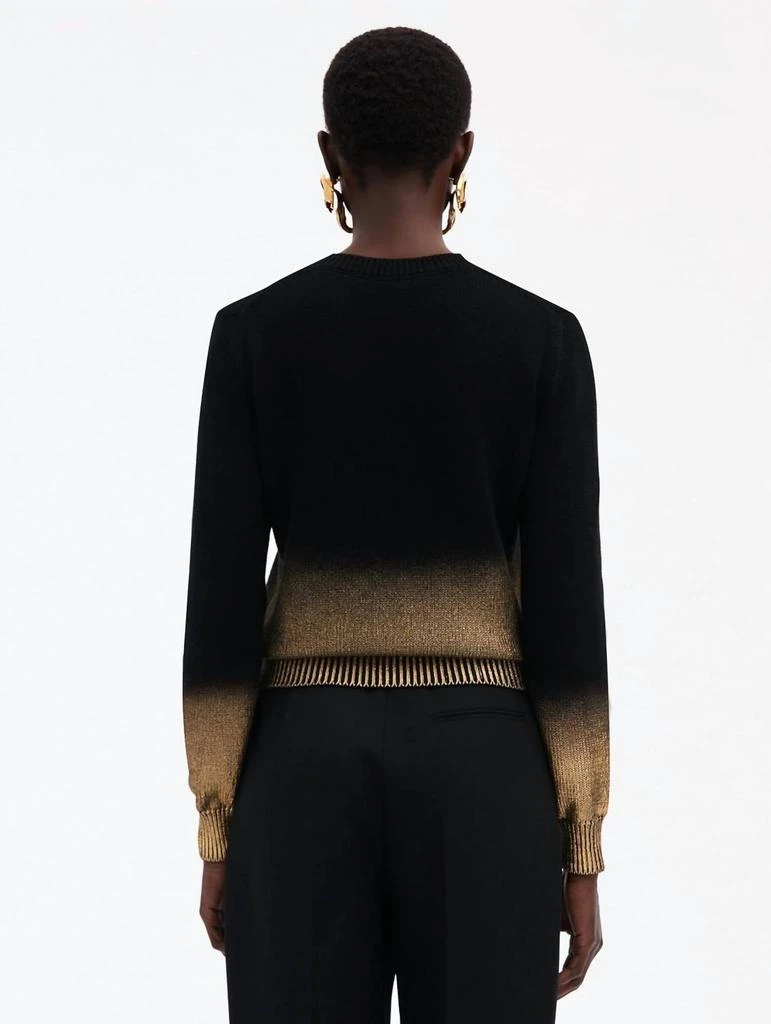 Oscar de la Renta Oscar De La Renta - Long Sleeve Gold Foil Sweater 3
