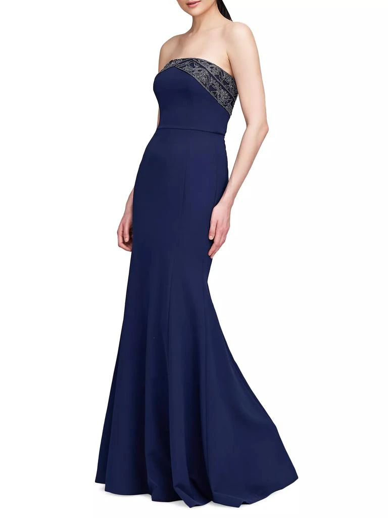 Theia Londyn Beaded Crepe Strapless Gown 3