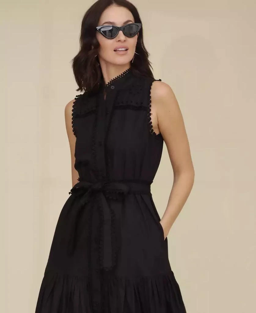 Avec Les Filles Women's Cotton Sleeveless Eyelet Maxi Dress 4