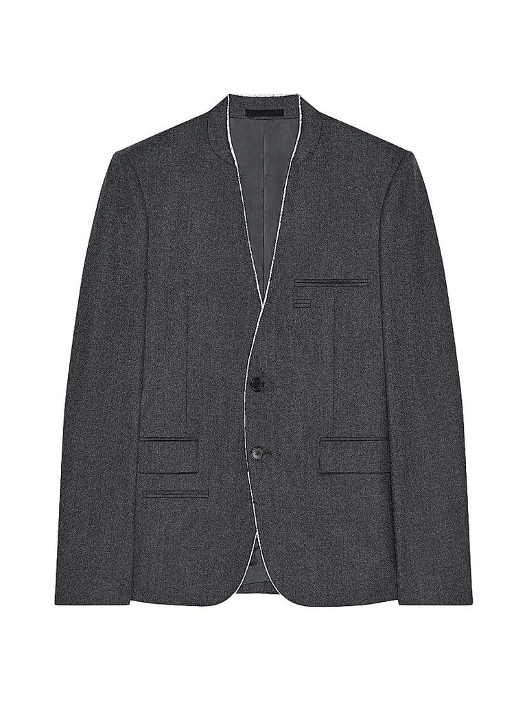 Givenchy Single-Breasted Collarless Fitted Jacket in Flannel 1