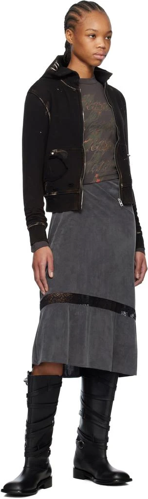 We11done Black Pierced Zip-Up Hoodie 4