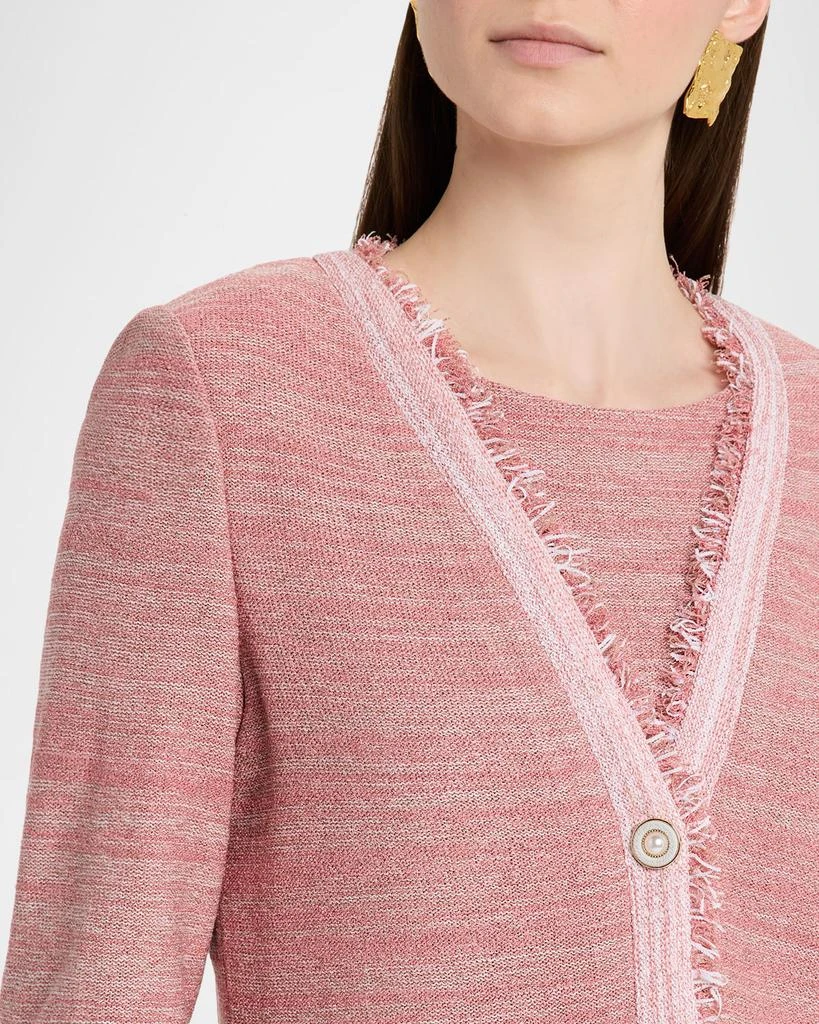 Misook Heritage Fringe-Trim Melange Knit Jacket 5